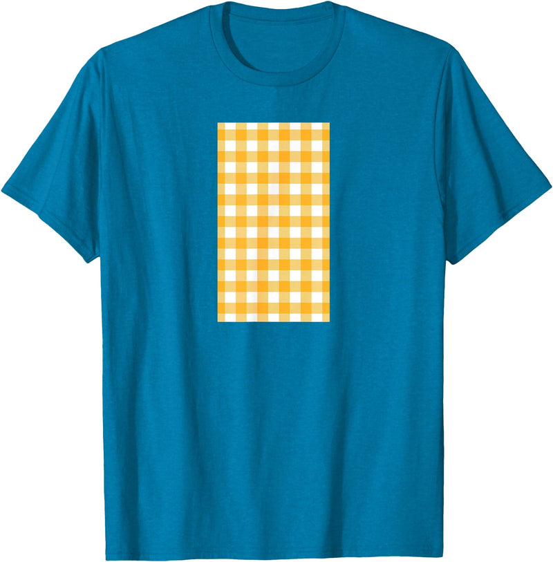 Buffalo Plaid and Checkered Squares Yellow Checkered Square Buffalo Plaid T-Shirt - Sapphire Blue