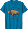 Yellowstone National Park Bison Clothing Co Yellowstone National Park Wyoming Buffalo Bison T-Shirt - Sapphire Blue