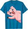 Funny Pig Lover & Owner Gift Ideas Pig Swine Kids Boys Girls Women T-Shirt - Sapphire Blue
