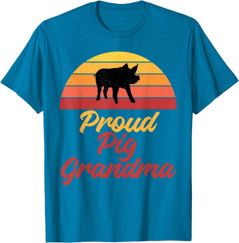 Pig Lover Gifts & Accessories Proud Pig, Grandma, Pig Holder, Pig Holder, Pig Dog, Grandma T-Shirt - Sapphire Blue