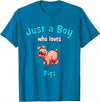 Boys Pig Shirts & Gifts for Kids Pig Shirt for Boys | Children's Pig T-Shirt - Sapphire Blue