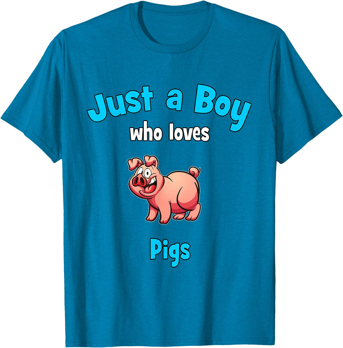 Boys Pig Shirts & Gifts for Kids Pig Shirt for Boys | Children's Pig T-Shirt - Sapphire Blue