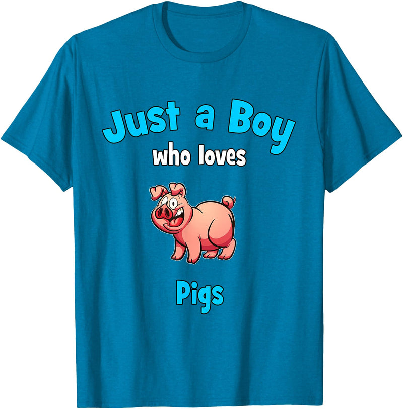 Boys Pig Shirts & Gifts for Kids Pig Shirt for Boys | Children's Pig T-Shirt - Sapphire Blue