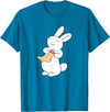 Lucky White Rabbit Human Foot T-Shirt in Sapphire Blue