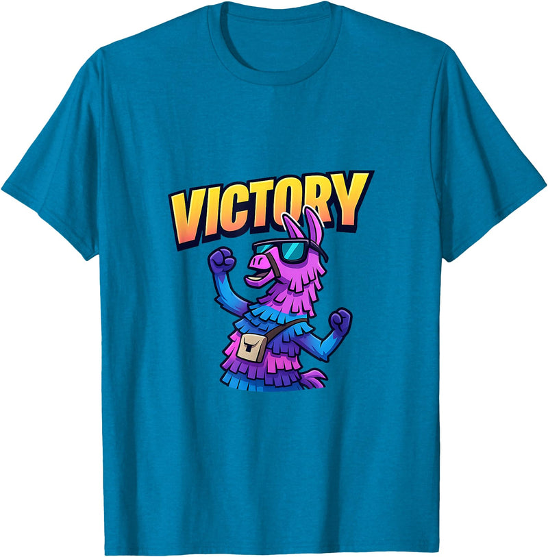 PixelLlama Victory Gaming Victory Llama T-Shirt - Sapphire Blue