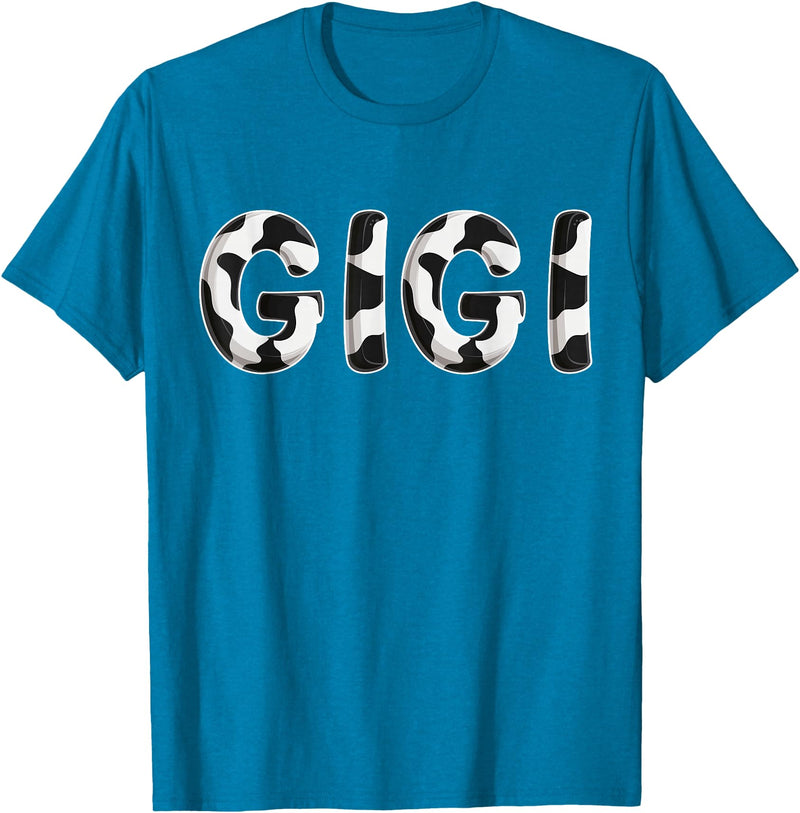 Cow Pattern Print Family Matching Birthday Shirts Cow Gigi Birthday Family Matching Mothers Day Boy Girl Farm T-Shirt -