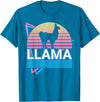 Llama Gifts Llama Alpaca Retro T-Shirt - Sapphire Blue