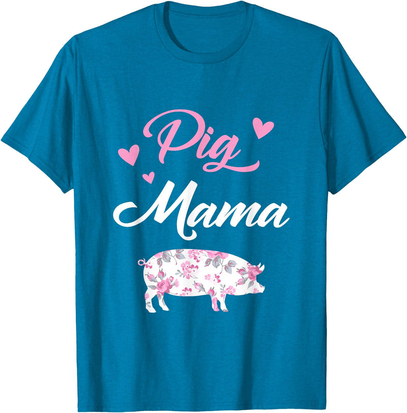 Funny Pig Lover Piggy Squad Gift For Women Pig Mama Funny Pig Mom Gift For Women Piggy Squad T-Shirt - Sapphire Blue