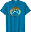 TeePanic LGBTQ Vintage Distressed Gay Bear Pride Claw Silhouette Horizon T-Shirt - Sapphire Blue