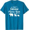 My Tribe Bear Shirts Twice Blessed Mama Bear With Two Baby Cubs Bear Shirt T-Shirt - Sapphire Blue