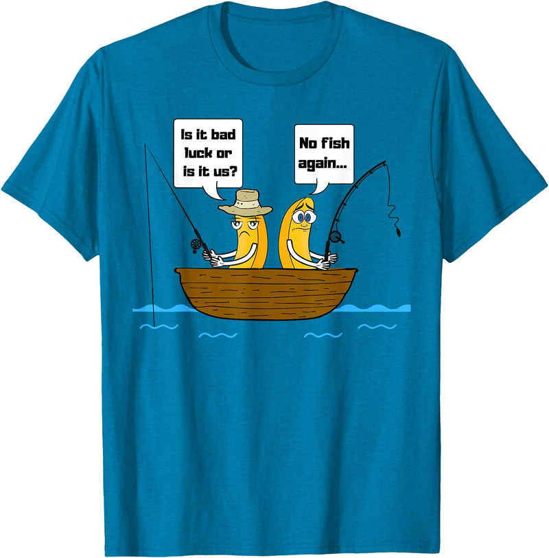 Lord of Leisure No Bananas on the Boat Fishing T-shirt T-Shirt - Sapphire Blue