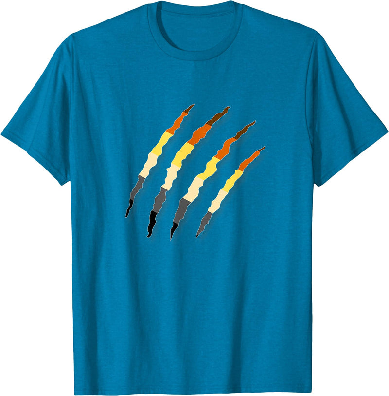 Gay Bear Pride T-Shirts LGBT Gay Bear Pride Shirt For Men - Bear Paw Scratch Cub T-Shirt - Sapphire Blue