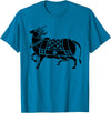 Identity Inventory Kamadhenu - Surabhi Gou Mata Hinduism Hindu India Indian Cow T-Shirt - Sapphire Blue