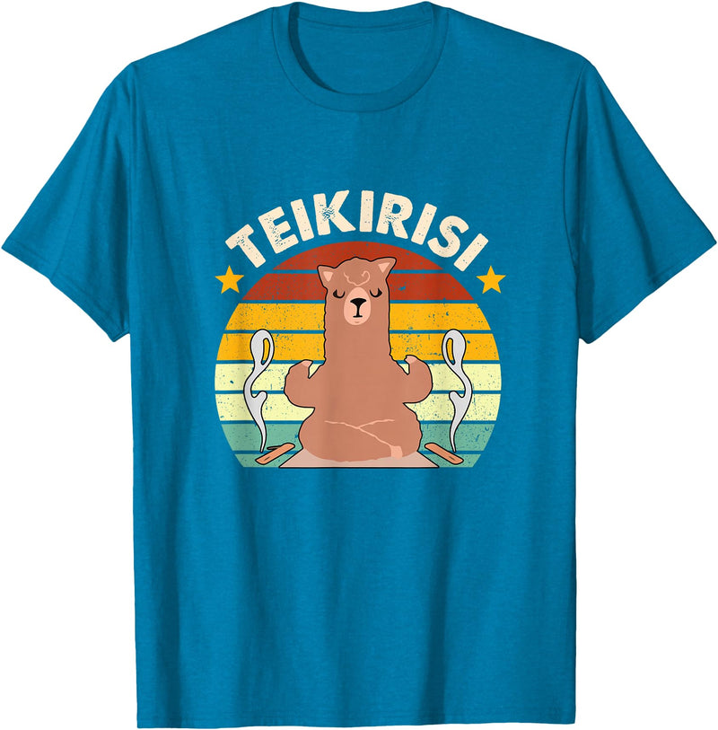 Teikirisi Take It Easy Funny Spanish Llama Latina Yoga T-Shirt - Sapphire Blue