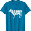 Beef Steak Cow Butcher Cuts Teez Cow T-Shirt T-Shirt - Sapphire Blue