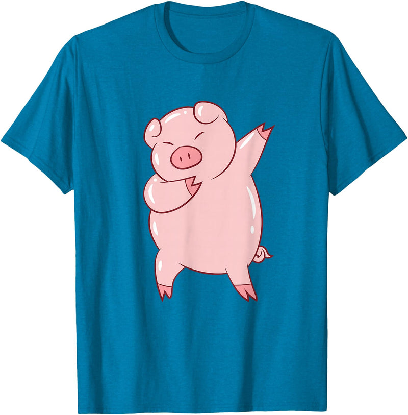 Cute Pig Tees Dabbing Pig Cute Pigs Dab Farmer Funny Pig T-Shirt - Sapphire Blue
