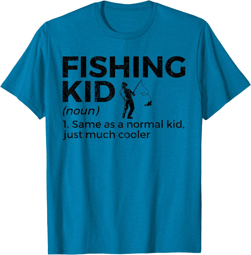 Funny Fishing Apparel Funny Fishing Kid Definition T-Shirt - Sapphire Blue