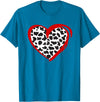 Cow Pattern Clothing for Cow Lover Heart Cow Print T-Shirt - Sapphire Blue