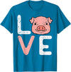 Pig Lover Shirts For Men Women Kids Love Pig Cute Hog Farmer Swine Farm Animal Women Kids Men T-Shirt - Sapphire Blue
