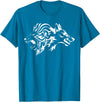 Wilder Löwe und Wolf von FT Designs Wild Lion and Wolf T-Shirt - Sapphire Blue