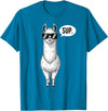 Funny Llama lover Co Alpaca Llama with Sunglasses Sup T-Shirt - Sapphire Blue