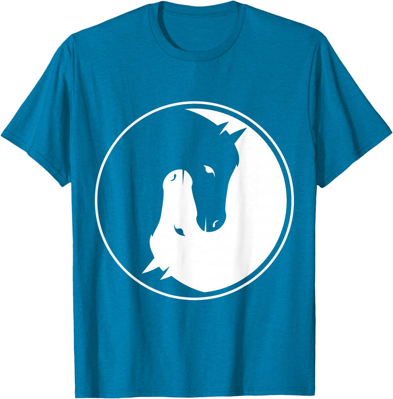 Horse Tee Yin and Yang Horse T-Shirt for every horseman and rider! T-Shirt - Sapphire Blue