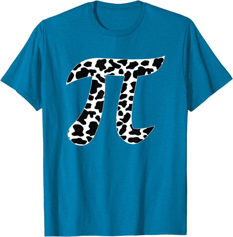 Cow Pi Day Designs Cow Pattern Pi Day Symbol - Cowpie Math Lover T-Shirt - Sapphire Blue