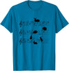 Cute Bunny Rabbit Playing Music Notes Musician T-Shirt in Sapphire Blue