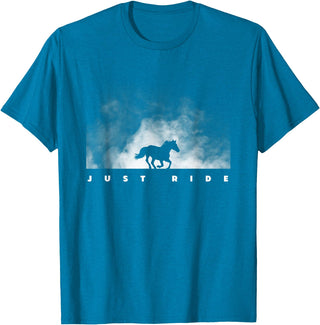 American Outdoor Apparel Horse Riding Apparel - Horse T-Shirt - Sapphire Blue