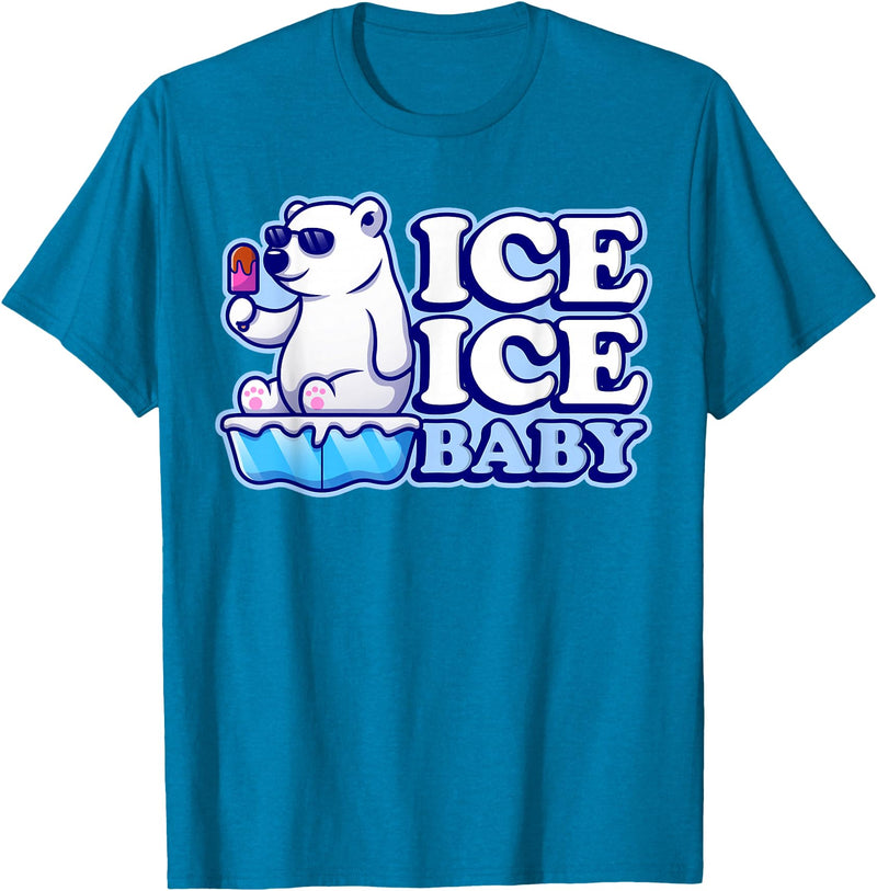Save Our Cuddly Snow BEars Ice Ice Baby Polar Bears T-Shirt - Sapphire Blue