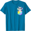 Easter Bunny in Pocket Six Seven Bruh 67 Meme Easter Day T-Shirt in Sapphire Blue