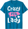 Pig Farm Store Co. Pig Crazy Pig Lady T-Shirt - Sapphire Blue