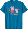 Peppa Pig Unisex-Kids Blue Cartoon T-Shirt, Small - Sapphire Blue