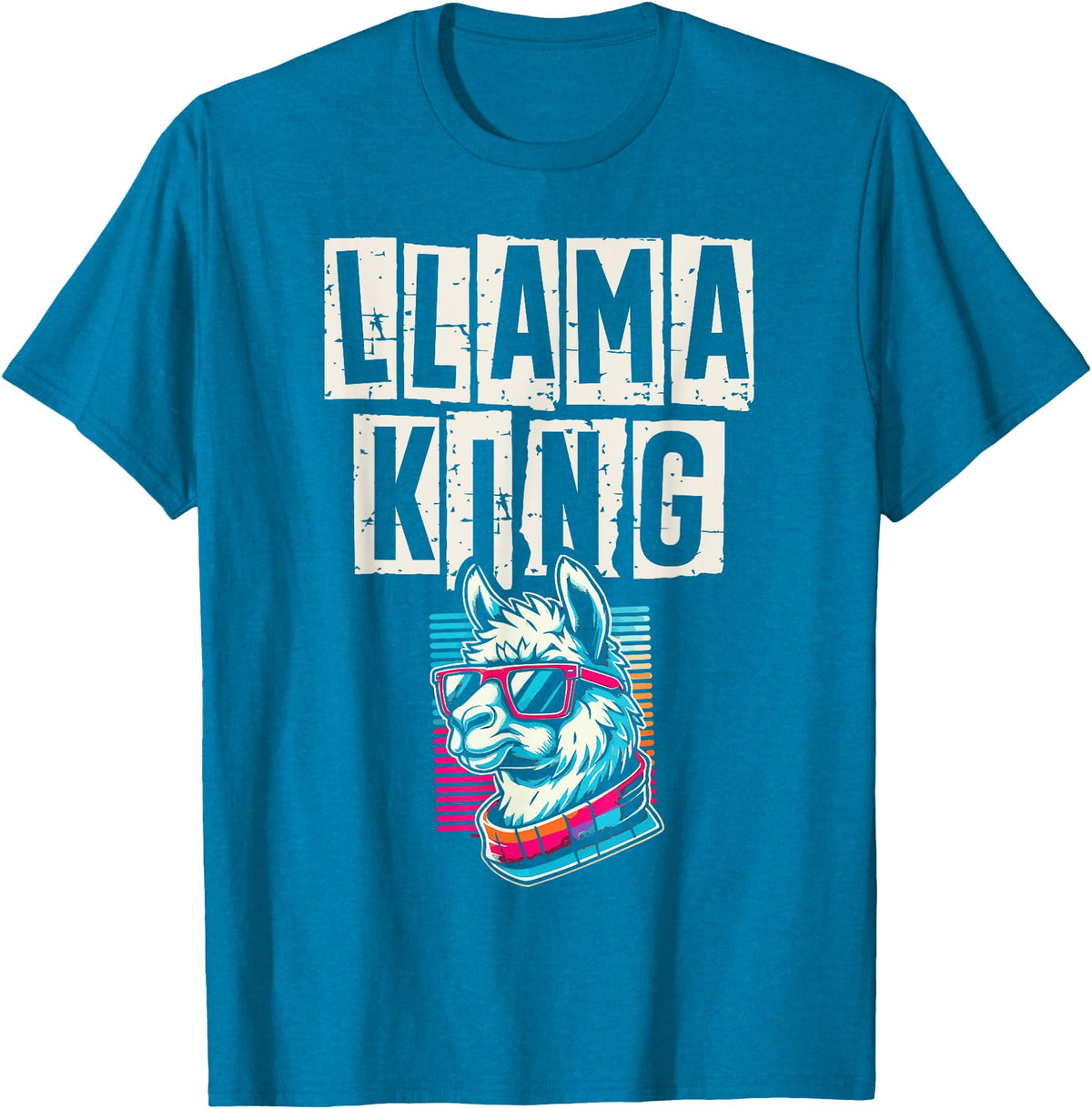 Llama Alpaca Lover Gifts Llama King Llamas Animal Lover T-Shirt - Sapphire Blue