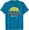Wowsome! Vintage Retro Sunset Buffalo NY Skyline T-Shirt - Sapphire Blue