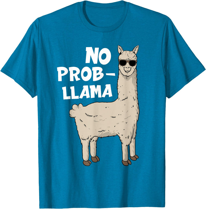 Funny Llama Gift Llama Lover Accessories & Stuff Funny Llama Design For Men Women Kids Llama Alpaca Animal T-Shirt - Sapphire Blue