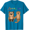 Kaisi-LGBT Gay Bi Gay Lesbian Otter Csd Queer Love Is Love Bear, Otter, Rainbow LGBT Diversity Drawing T-Shirt - Sapphire Blue