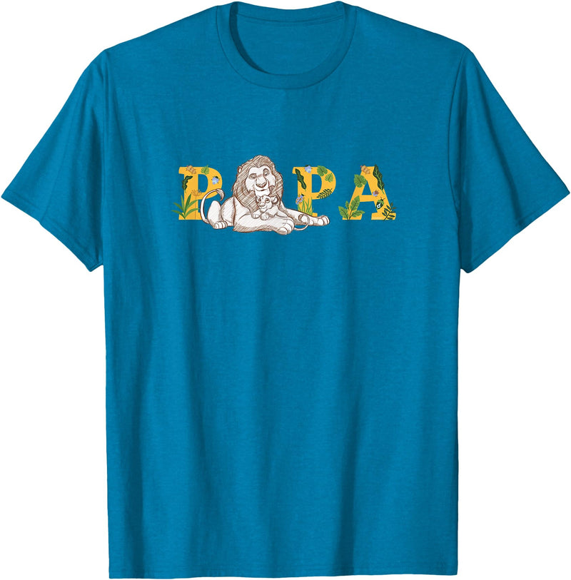 Disney The Lion King Papa Father's Day Mufasa & Simba Sketch T-Shirt - Sapphire Blue