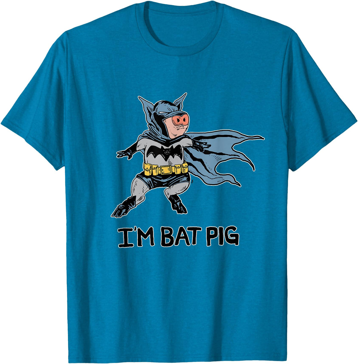 Ink Your Verse I'm Bat Pig T-Shirt - Sapphire Blue
