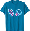 Blue Magenta Bunny Ears Cute Rabbit Pet Rabbit Lover Gift T-Shirt in Sapphire Blue