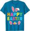 Happy Easter Bunny Rabbit Face Funny Easter Day Women Girls T-Shirt in Sapphire Blue