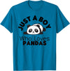 Panda Lover Designs Just A Boy Who Loves Pandas Cute Panda Bear T-Shirt - Sapphire Blue