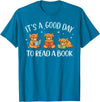 Cute Highland Cow Reading Book Lover It's A Good Day to Read A Book Highland Cow Bookworm T-Shirt - Sapphire Blue