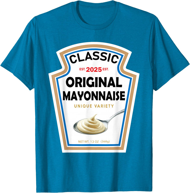 Halloween 2025 Condiments Couples Costume Sauce White Mayonnaise Halloween Costume Couples T-Shirt - Sapphire Blue