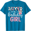 Cow Birthday Shirt For Family Men Women Cow Lover Sister Of The Birthday Girl Farm Cow 1 St Birthday Girl T-Shirt - Sapphire