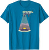 Funny Alien Abduction Cow UFO T-Shirt - Sapphire Blue
