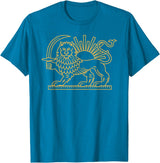 PERSIAN SYMBOLISM Persian Iran Lion and Sun Symbol T-Shirt - Sapphire Blue