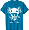 Magical and Funny Halloween Gifts Axolotl Skeleton Halloween T-Shirt - Sapphire Blue