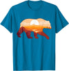 Protect Bear Tees BY SL Bear Double Exposure Preserve Surreal Wildlife Animal Themed T-Shirt - Sapphire Blue