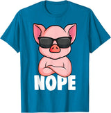 Funny Pig Lover & Owner Gift Ideas Pigs Nope Pig Children Girls Pig T-Shirt - Sapphire Blue
